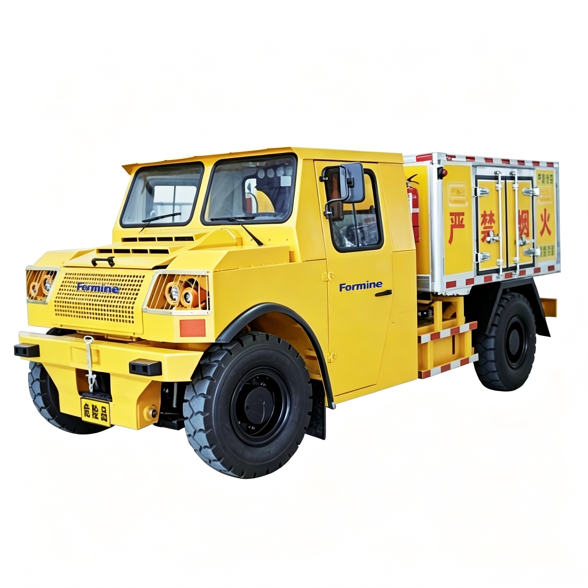 Underground explosives delivery truck