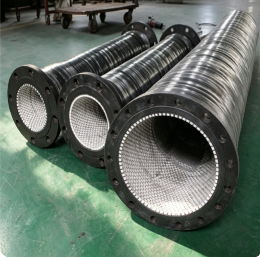Ceramic lined rubber hose