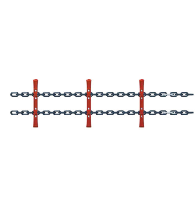 Medium double compact chain assembly with complete scraper blades