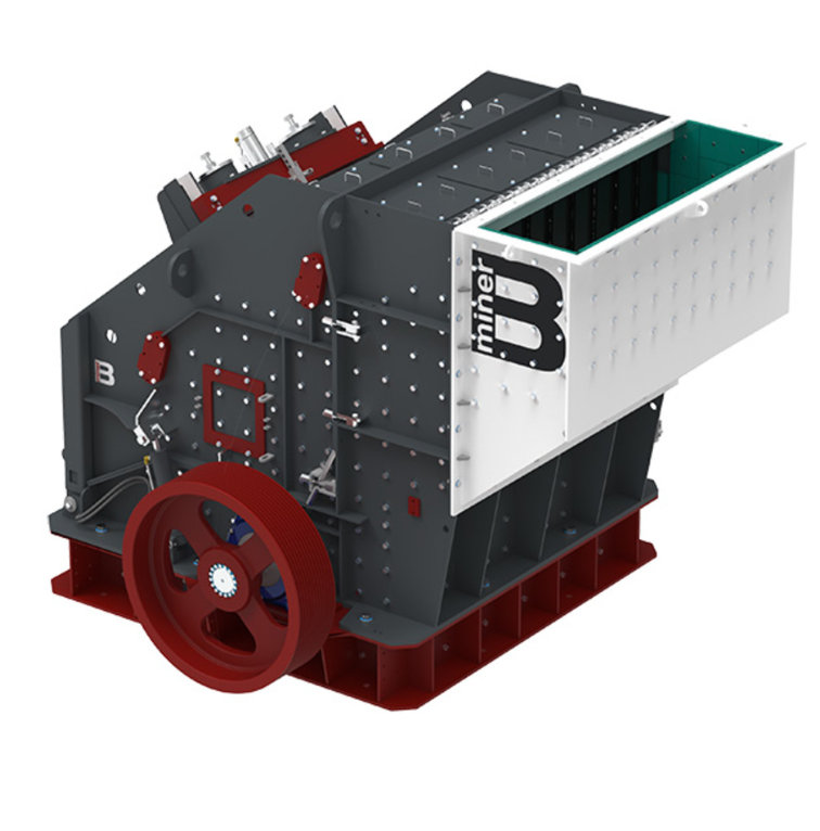 Crusher with a horizontal shaft