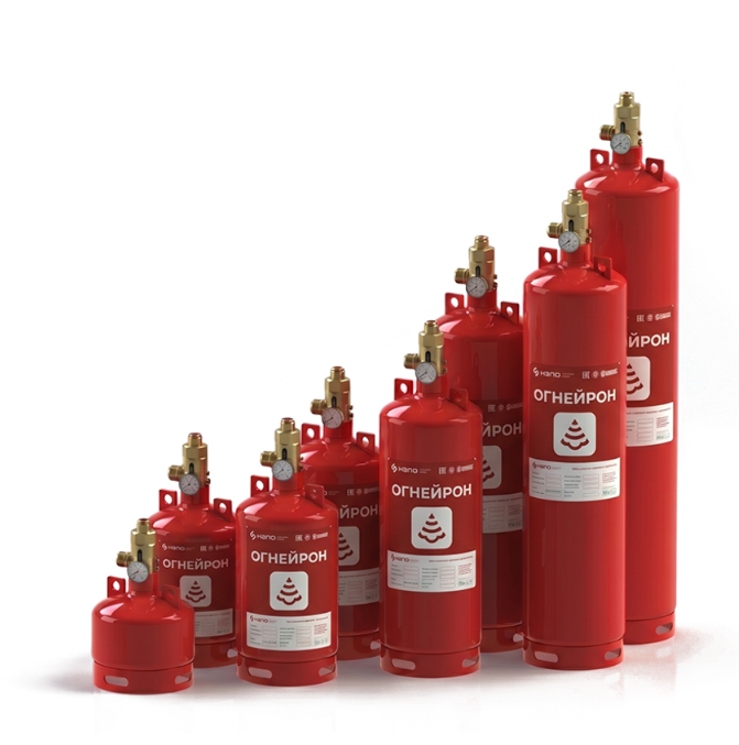 Floor-standing gas fire extinguishing modules