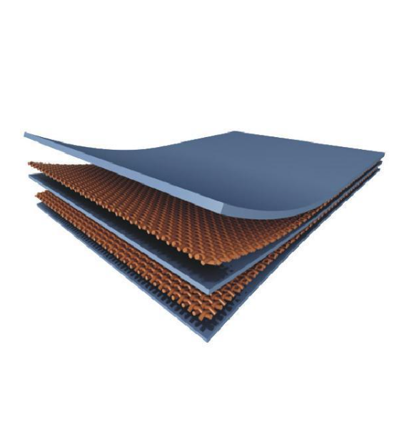 Flame-retardant conveyor belts for general-purpose fabric cores